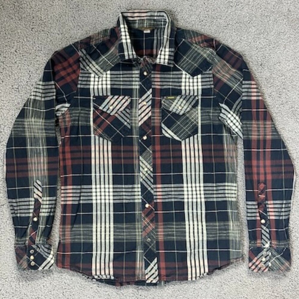 Diesel Industry Men's Medium Long Sleeve Cotton Shirt Multicolor Plaid - VGUC